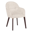 Elias Dining Chair Upholstered in Velvet and Powder Coated Legs in Beige