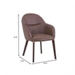 Elias Dining Chair Upholstered in Leather and Powder Coated Legs in Brown
