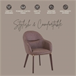 Elias Dining Chair Upholstered in Leather and Powder Coated Legs in Brown