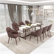 Elias Dining Chair Upholstered in Leather and Powder Coated Legs in Brown