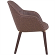 Elias Dining Chair Upholstered in Leather and Powder Coated Legs in Brown