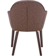 Elias Dining Chair Upholstered in Leather and Powder Coated Legs in Brown