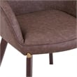 Elias Dining Chair Upholstered in Leather and Powder Coated Legs in Brown