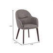 Elias Dining Chair Upholstered in Leather and Powder Coated Legs in Dark Gray