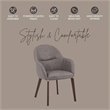 Elias Dining Chair Upholstered in Leather and Powder Coated Legs in Dark Gray