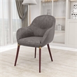 Elias Dining Chair Upholstered in Leather and Powder Coated Legs in Dark Gray