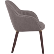 Elias Dining Chair Upholstered in Leather and Powder Coated Legs in Dark Gray