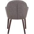 Elias Dining Chair Upholstered in Leather and Powder Coated Legs in Dark Gray