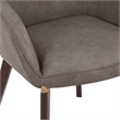 Elias Dining Chair Upholstered in Leather and Powder Coated Legs in Dark Gray
