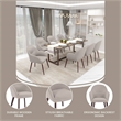 Elias Dining Chair Upholstered in Velvet and Powder Coated Legs in Light Gray