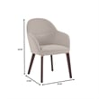 Elias Dining Chair Upholstered in Velvet and Powder Coated Legs in Light Gray
