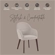 Elias Dining Chair Upholstered in Velvet and Powder Coated Legs in Light Gray