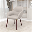 Elias Dining Chair Upholstered in Velvet and Powder Coated Legs in Light Gray