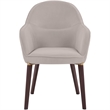 Elias Dining Chair Upholstered in Velvet and Powder Coated Legs in Light Gray