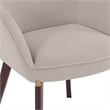 Elias Dining Chair Upholstered in Velvet and Powder Coated Legs in Light Gray