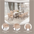 Elias Dining Chair Upholstered in Leather and Powder Coated Legs in Light Taupe