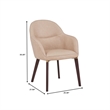 Elias Dining Chair Upholstered in Leather and Powder Coated Legs in Light Taupe