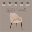 Elias Dining Chair Upholstered in Leather and Powder Coated Legs in Light Taupe