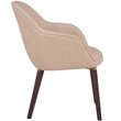 Elias Dining Chair Upholstered in Leather and Powder Coated Legs in Light Taupe