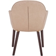 Elias Dining Chair Upholstered in Leather and Powder Coated Legs in Light Taupe