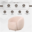 Accent Chair Upholstered in Velvet Single-Seater Sofa Armchair in Beige