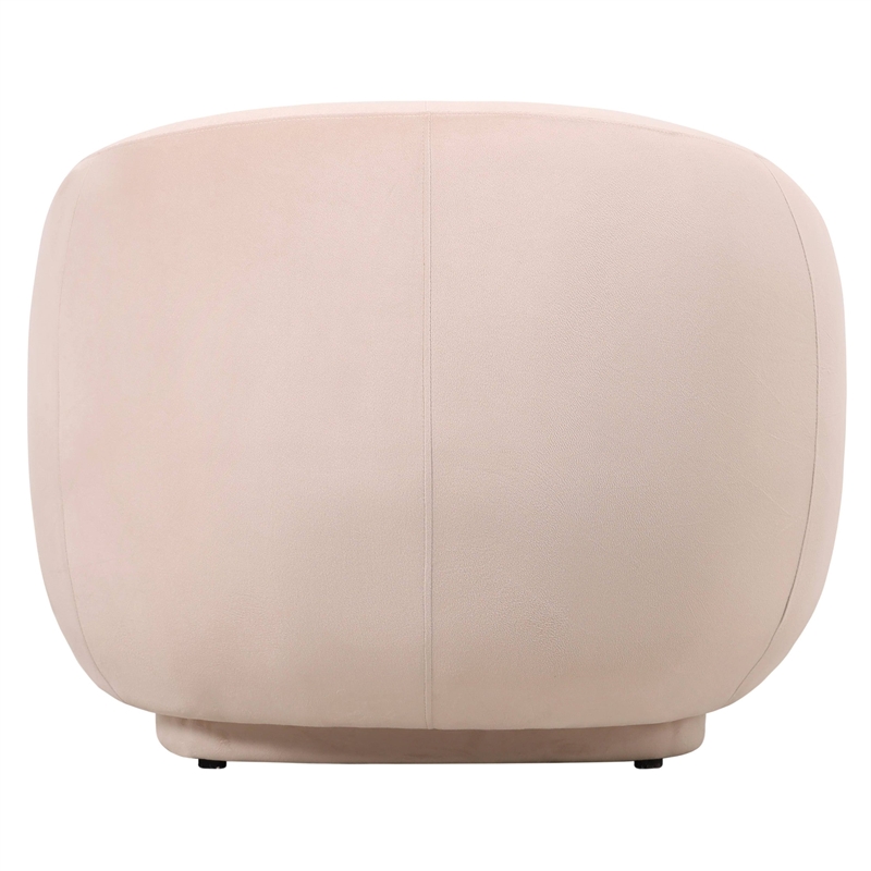 Accent Chair Upholstered in Velvet Single-Seater Sofa Armchair in Beige