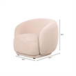 Accent Chair Upholstered in Velvet Single-Seater Sofa Armchair in Beige