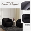 Accent Chair Upholstered in Velvet Single-Seater Sofa Armchair in Black