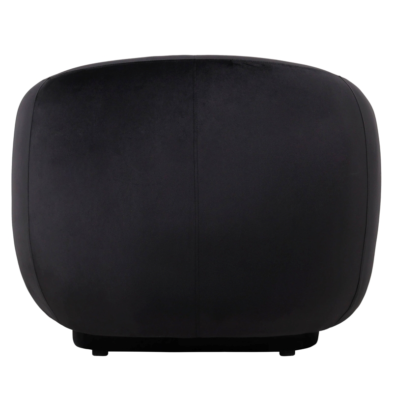 Accent Chair Upholstered in Velvet Single-Seater Sofa Armchair in Black