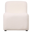 Accent Chair Upholstered in Fabric Padded Seat Iron Base in White Boucle