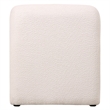 Accent Chair Upholstered in Fabric Padded Seat Iron Base in White Boucle
