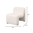 Accent Chair Upholstered in Fabric Padded Seat Iron Base in White Boucle