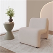 Accent Chair Upholstered in Velvet Padded Seat Iron Base in Beige