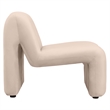 Accent Chair Upholstered in Velvet Padded Seat Iron Base in Beige