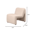 Accent Chair Upholstered in Velvet Padded Seat Iron Base in Beige