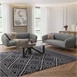Zuno Three-Seater Upholstered Velvet Sofa with Gold Iron Legs in Light Gray