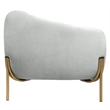 Zuno Three-Seater Upholstered Velvet Sofa with Gold Iron Legs in Light Gray