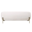 Zuno Three-Seater Upholstered Velvet Sofa with Gold Iron Legs in White