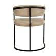 Aero Leather Upholstered Dining Chair with Powder-Coated Iron Frame in Oatmeal