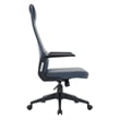 High-Back Office Chair in Leather Adjustable Height Swivel in Blue