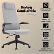 High-Back Office Chair in Polyester Adjustable Height Swivel in Gray Polyester