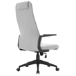 High-Back Office Chair in Polyester Adjustable Height Swivel in Gray Polyester