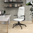 High-Back Office Chair in Leather Adjustable Height Swivel in White