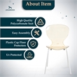 Transparent Plastic Dining Chair White Stainless Steel Base in Amber