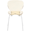 Transparent Plastic Dining Chair White Stainless Steel Base in Amber