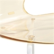 Transparent Plastic Dining Chair White Stainless Steel Base in Amber