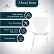 Transparent Plastic Dining Chair White Stainless Steel Base in Clear
