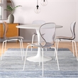 Transparent Plastic Dining Chair White Stainless Steel Base in Clear