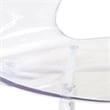 Transparent Plastic Dining Chair White Stainless Steel Base in Clear