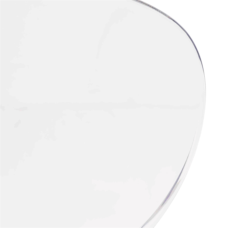 Transparent Plastic Dining Chair White Stainless Steel Base in Clear